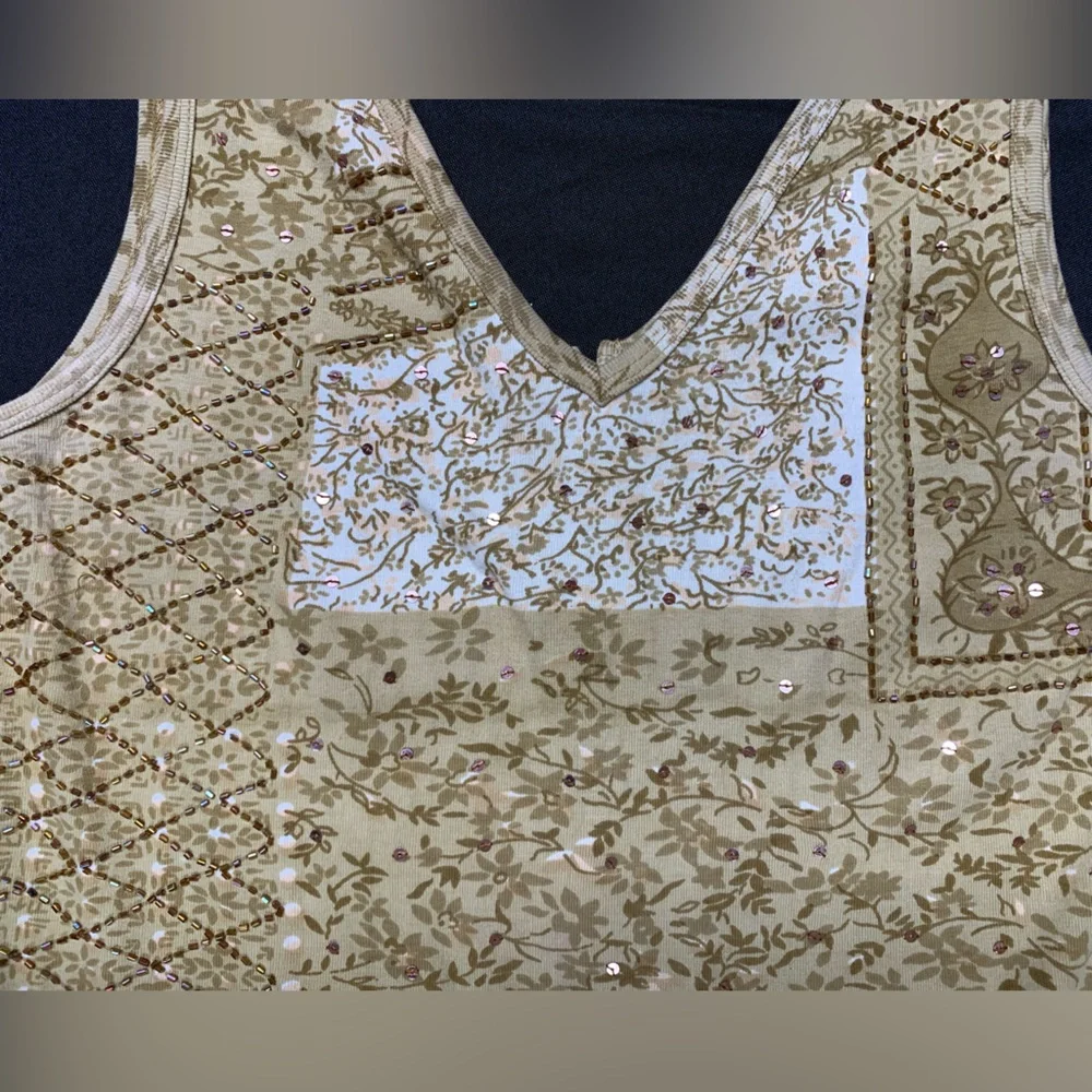 Nikky Mosaic dress with sequin and beaded patch patterns. Size M. - Picture 6 of 9